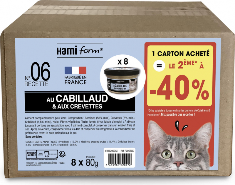 HAMIFORM Les Cuisinés pour Chat adulte 8x80g + 2nd pack à -40%
