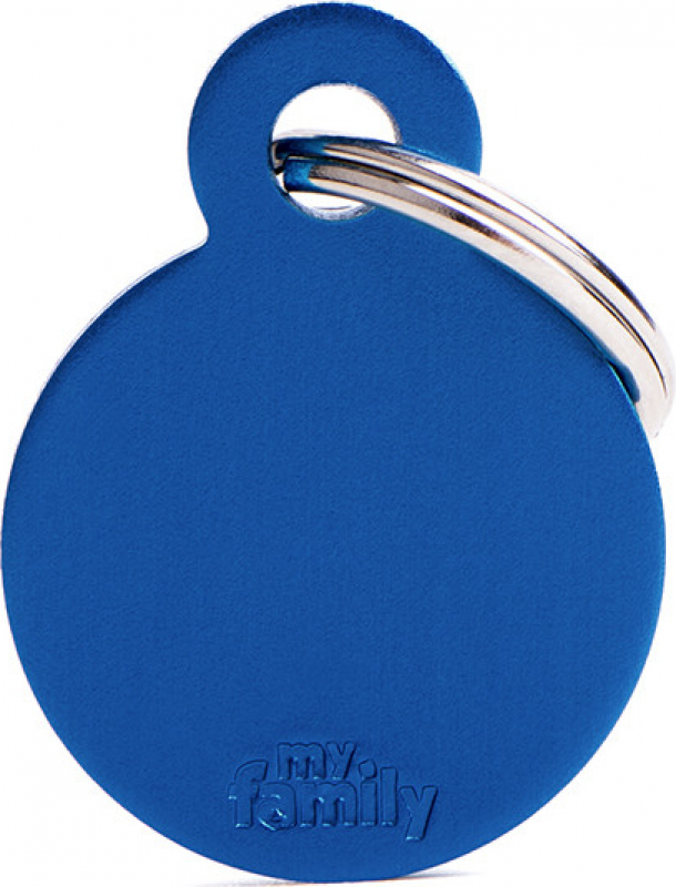 Médaille à graver Basic cercle alu bleu