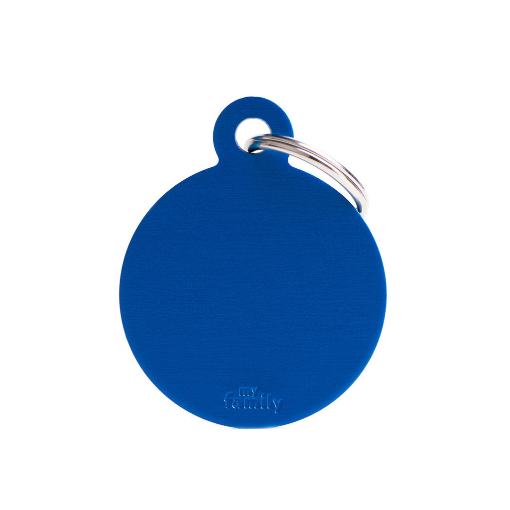 Médaille à graver Basic cercle alu bleu