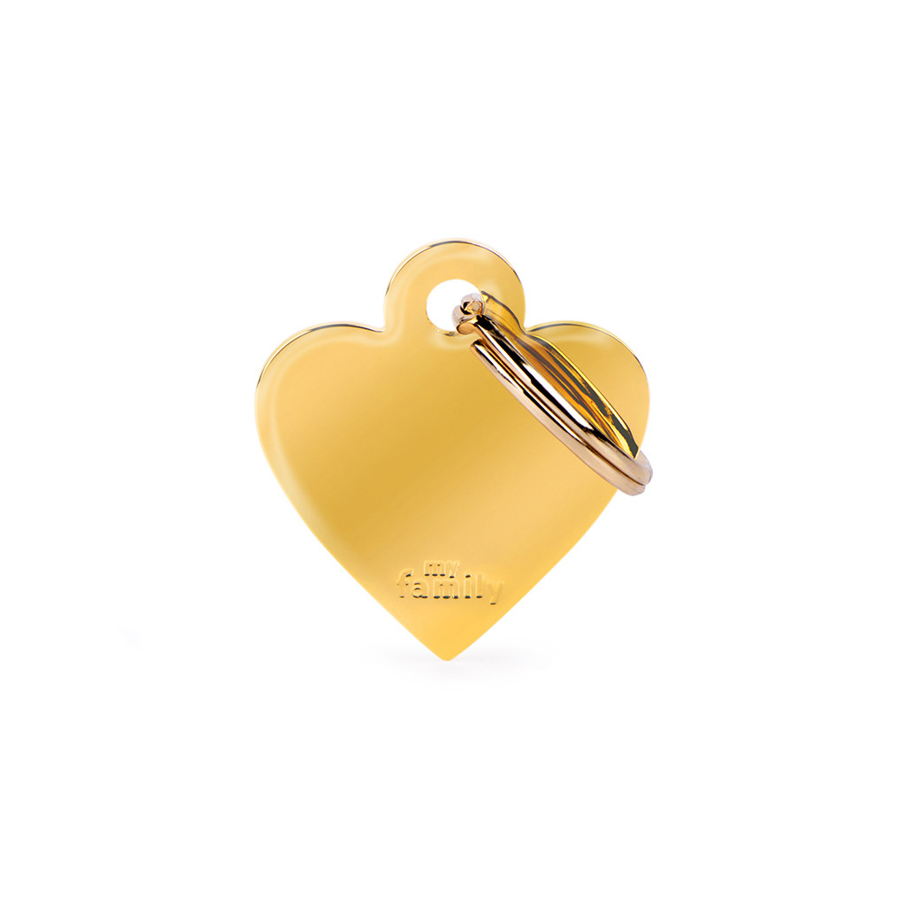 Medalla personalizable Basic corazón dorado de aluminio