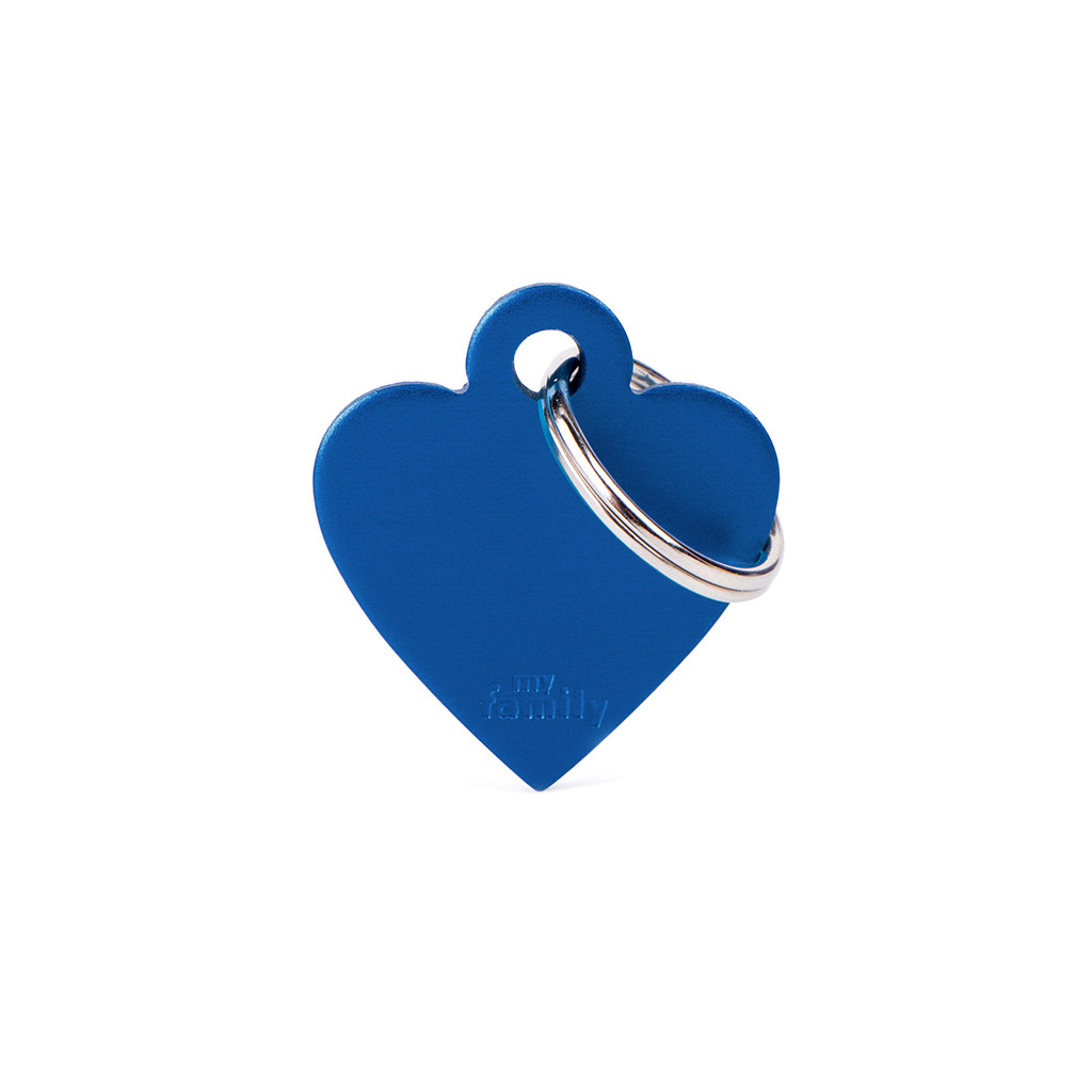 Médaille à graver Basic cœur alu bleu