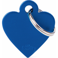 Médaille à graver Basic cœur alu bleu