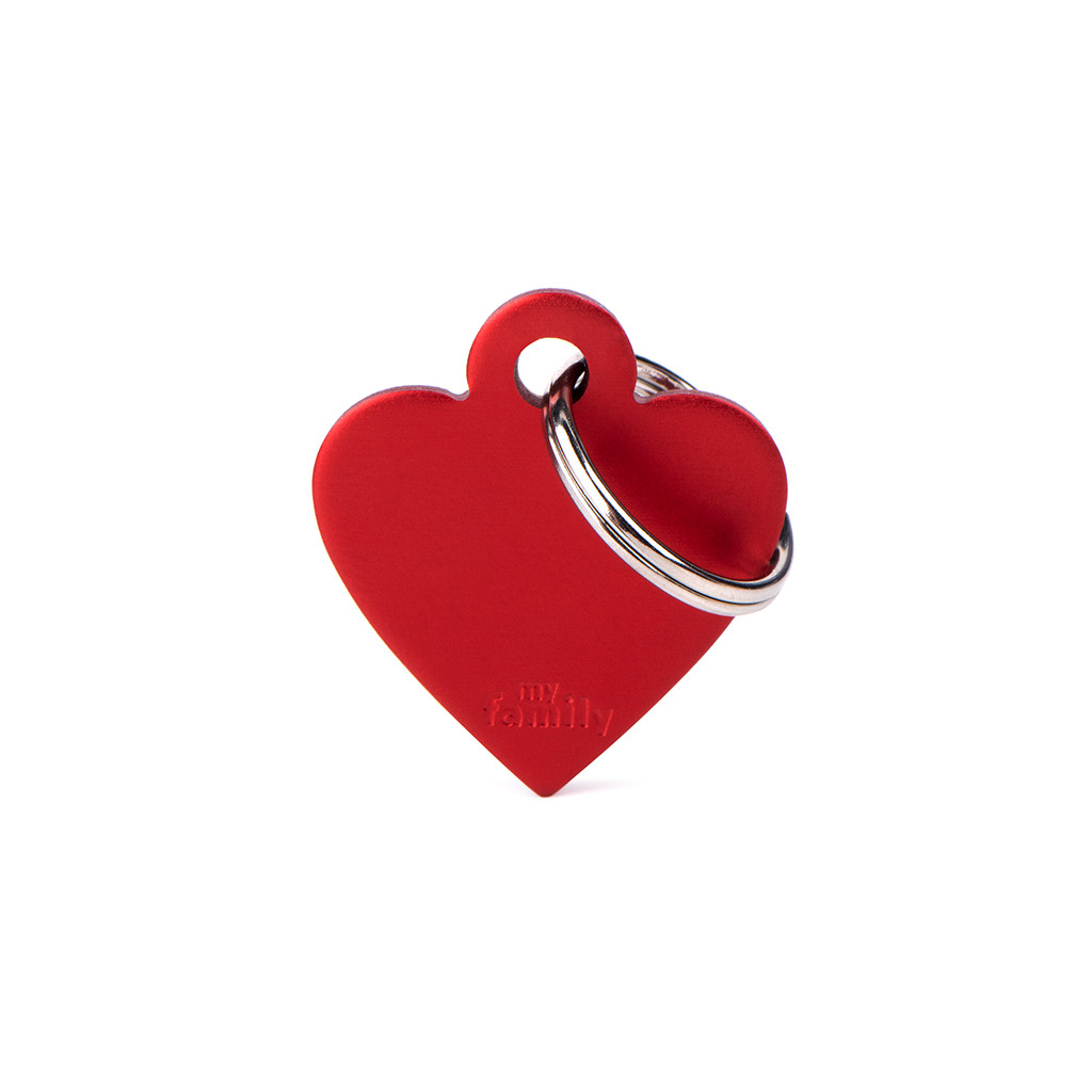Médaille à graver Basic cœur alu rouge