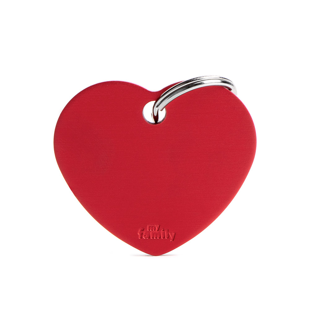 Medalla personalizable Basic corazón rojo de aluminio