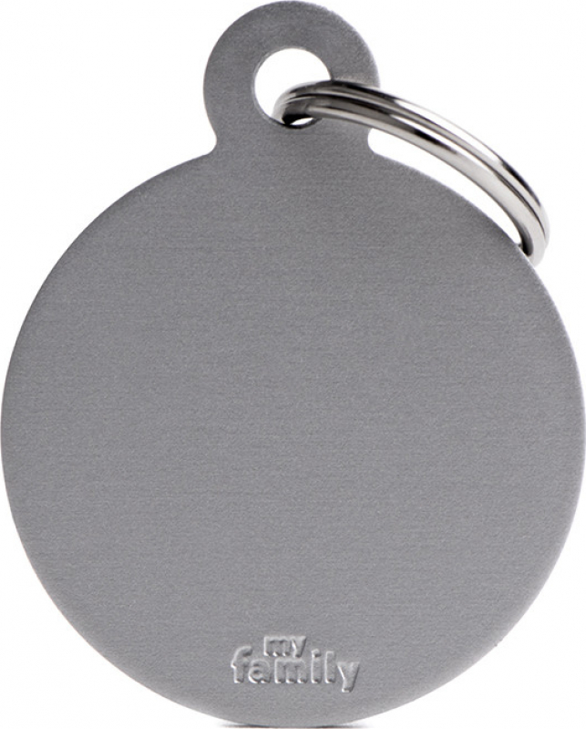 Médaille Basic cercle alu gris