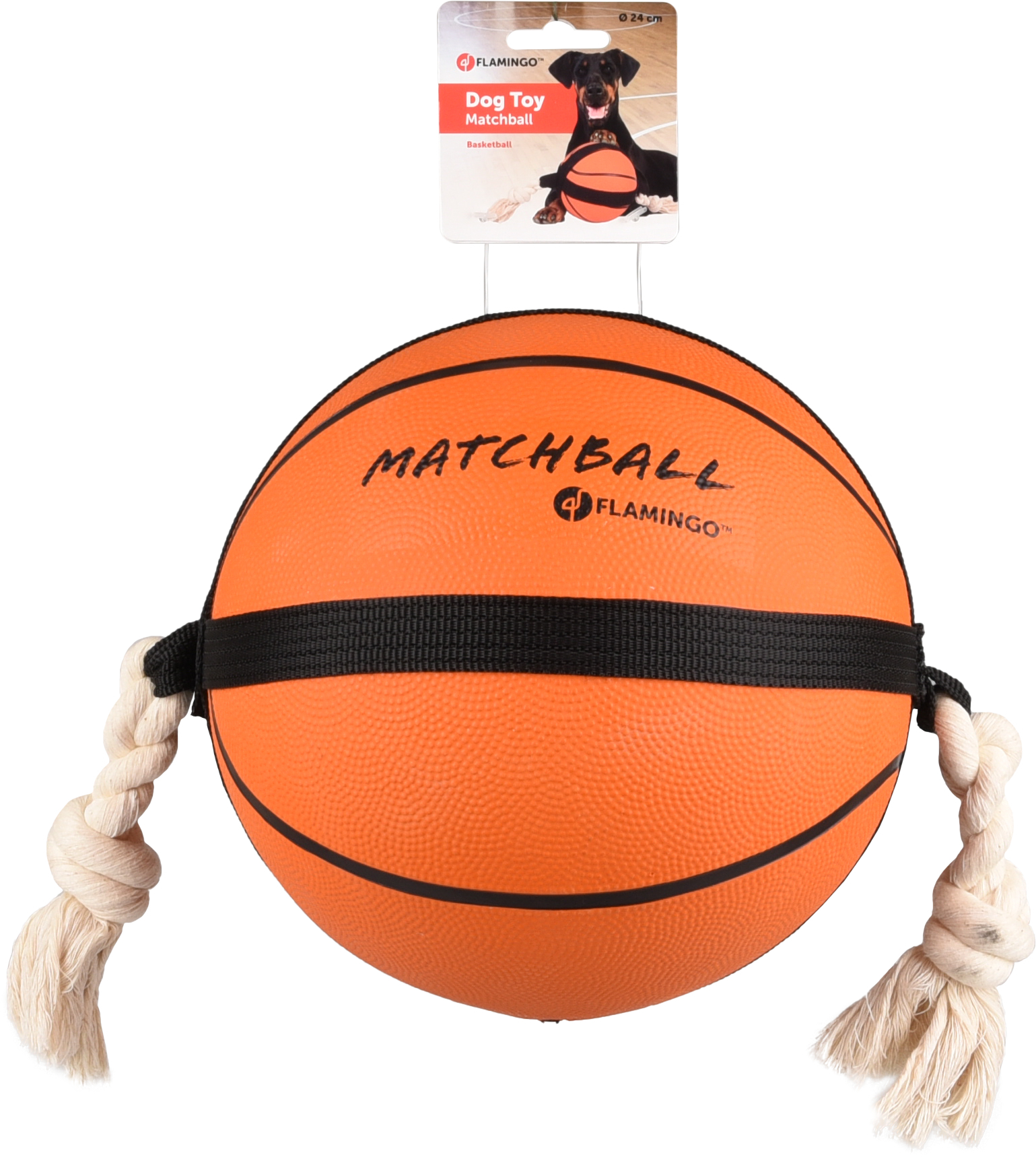 Basketbal met touw 24cm