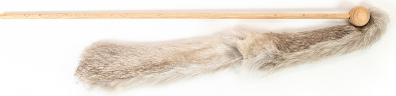 Niemeyeer, canne à pêche pour chat en peau de lapin naturel