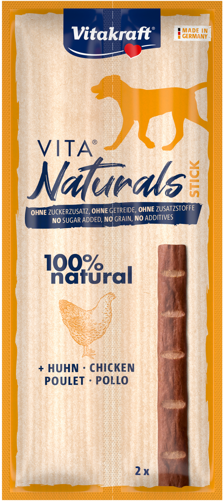 VitaNaturals Stick - Leckerli für Hunde mit Huhn oder Rind – 2 x 11 g