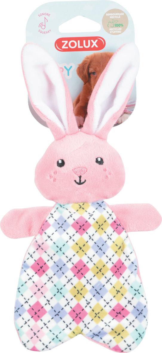 Rosafarbenes Plüsch-Kaninchen-Ton-Erweckungsspielzeug für Welpen