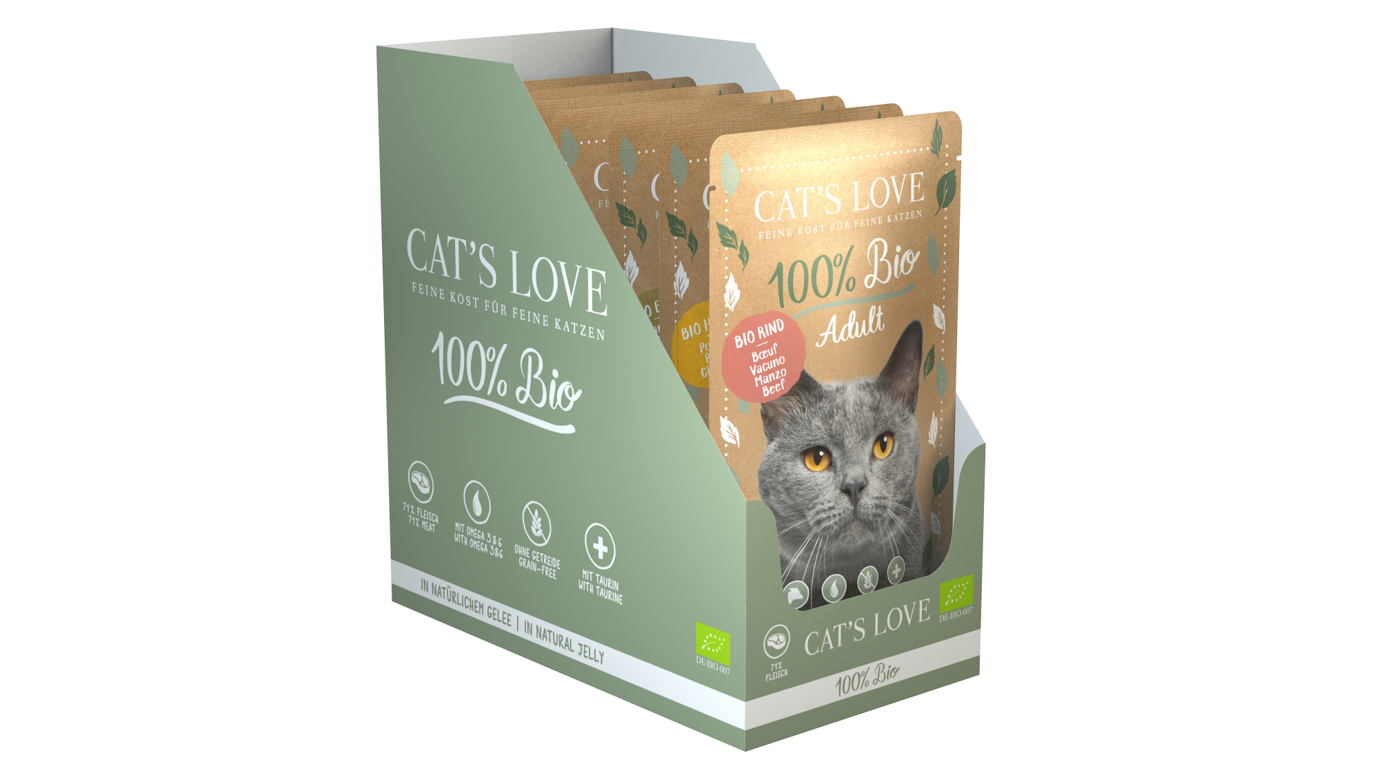 CAT'S LOVE BIO Multipack comida húmeda para gatos adultos