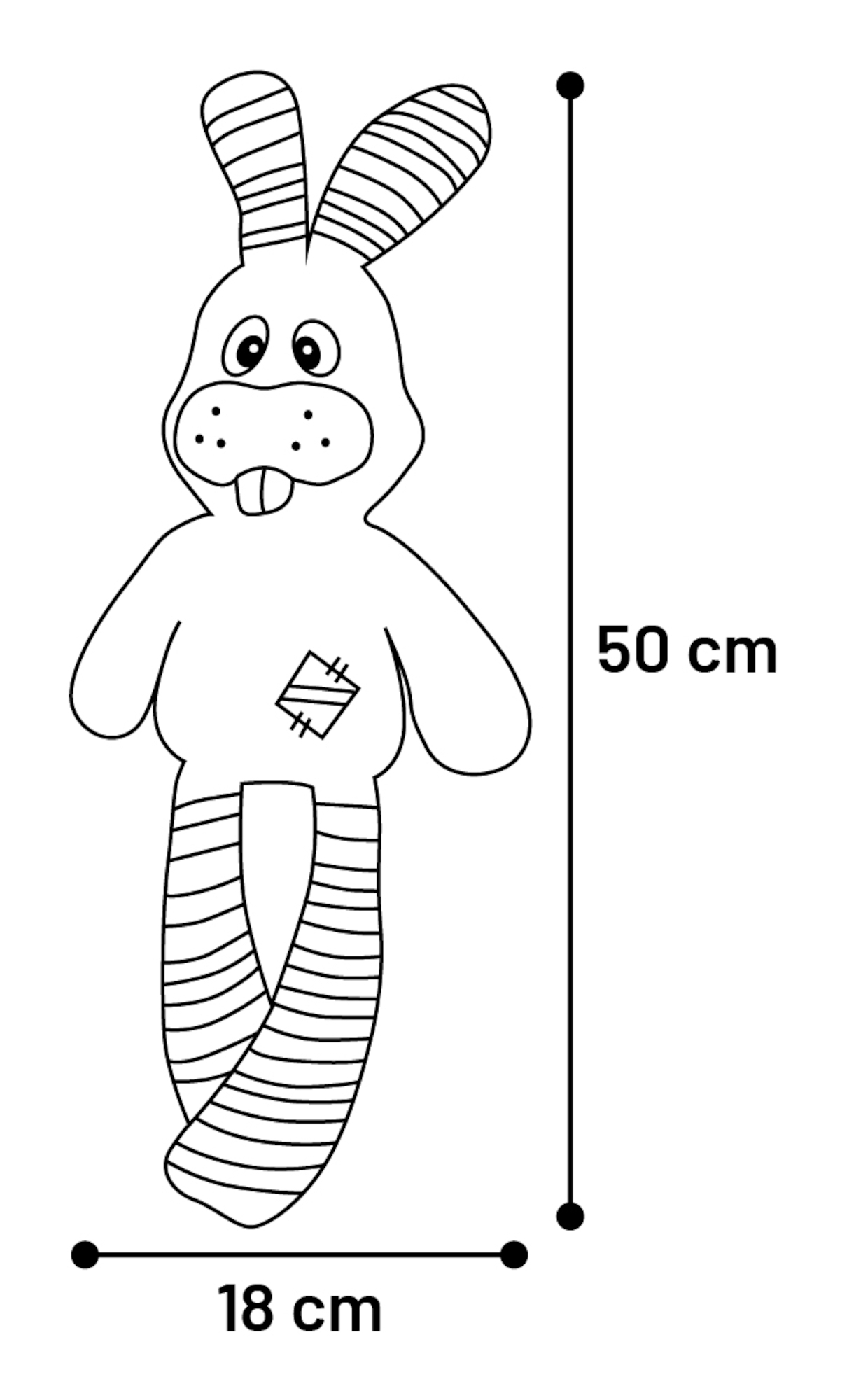 Jouet Pieno Lapin grandes jambes - 50 cm