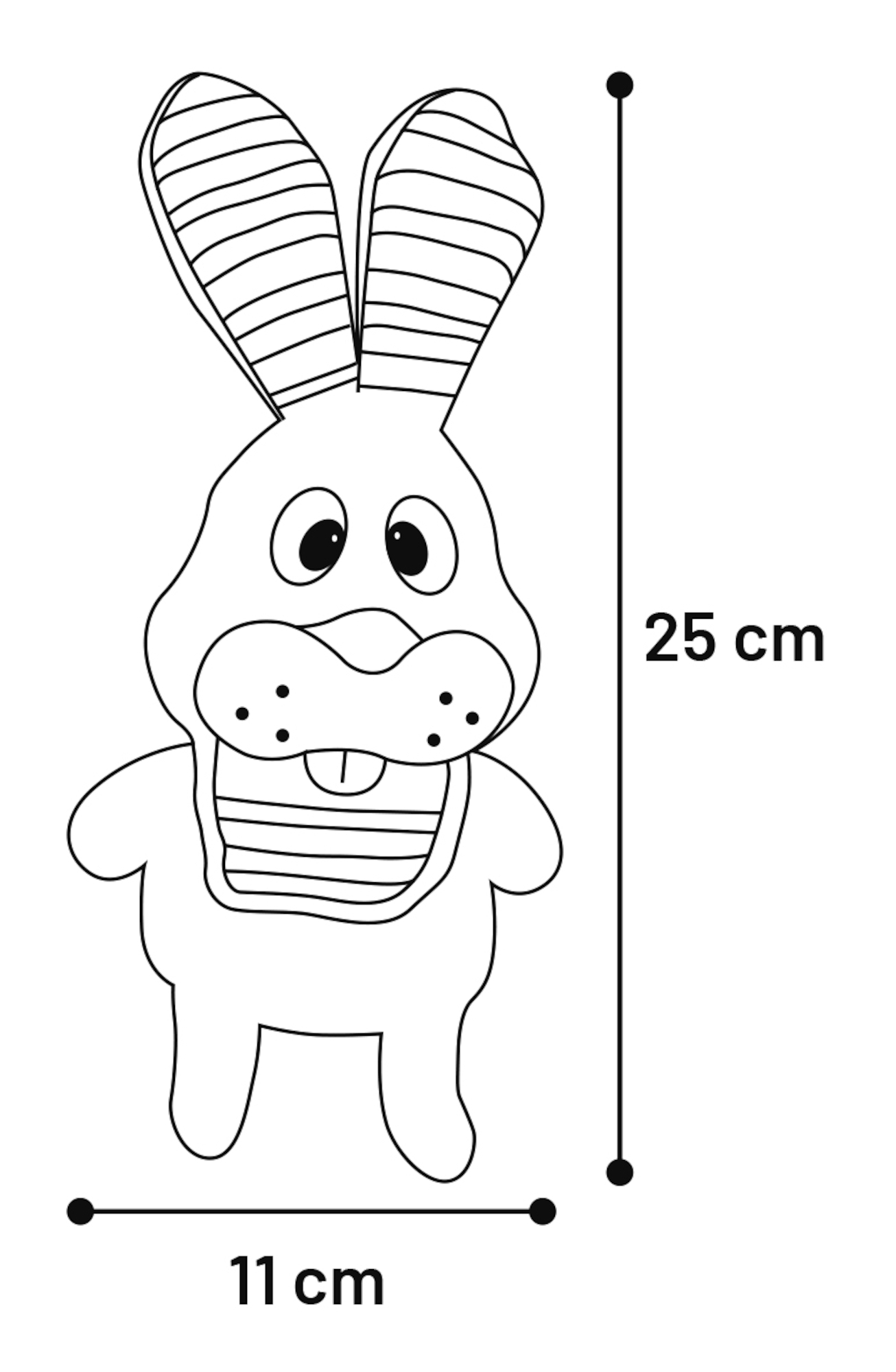 Pieno graues Kaninchenspielzeug – 25 cm