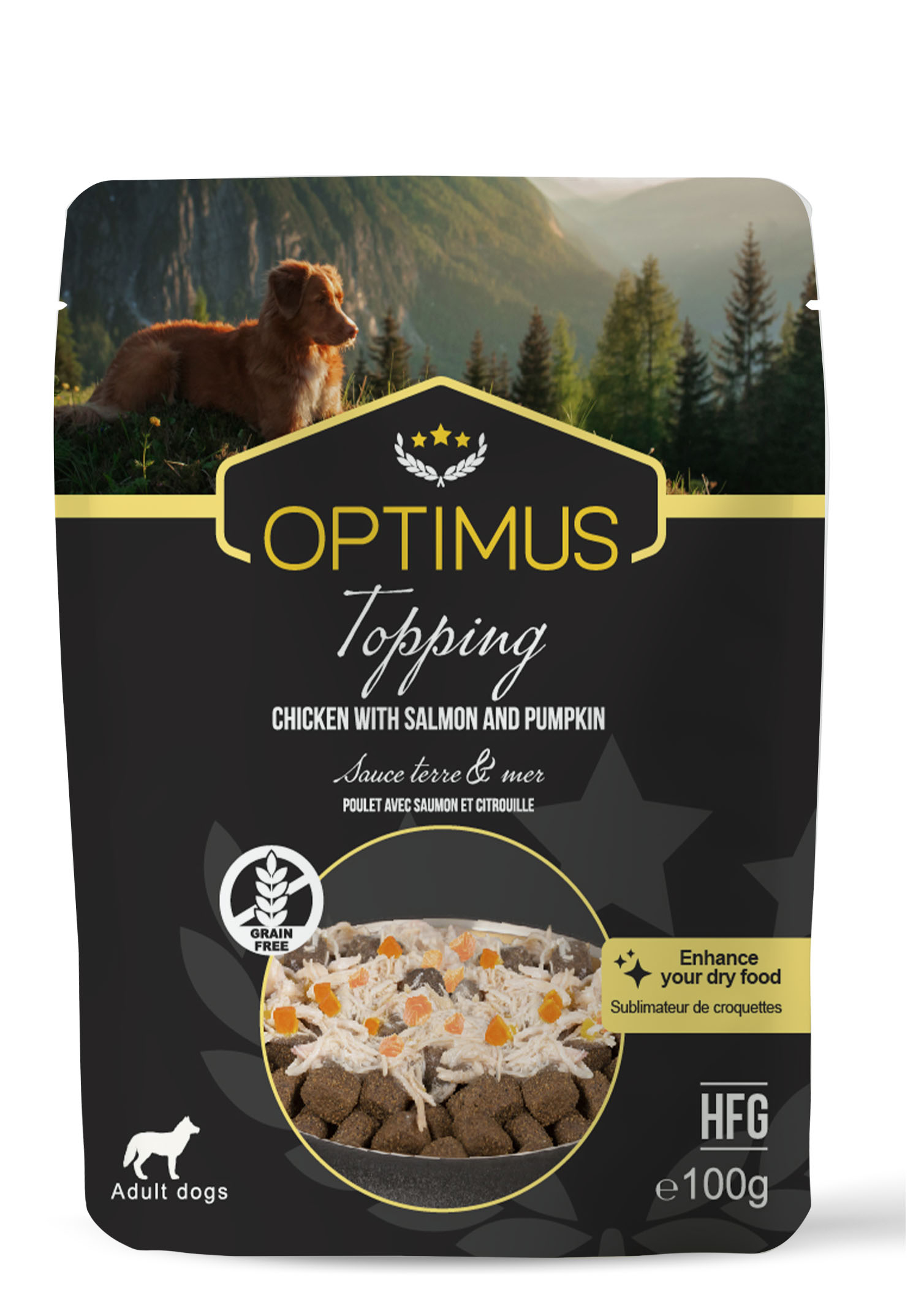 Topping Optimus pour chien - 3 recettes au choix