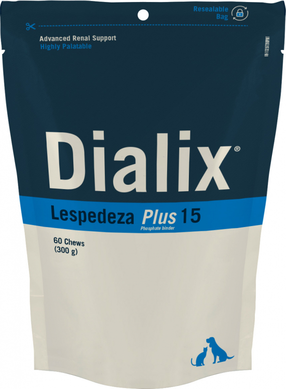 Dialix Lespedeza Plus 15 suplemento para la función renal para perros y gatos