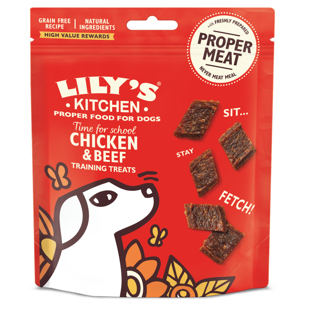 LILY'S KITCHEN Guloseimas de treino de carne bovina e frango para cães adultos