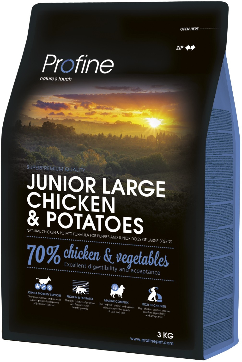 Profine Junior Large Chicken & Potatoes - Ração seca de frango e batatas para cachorros de raças grandes