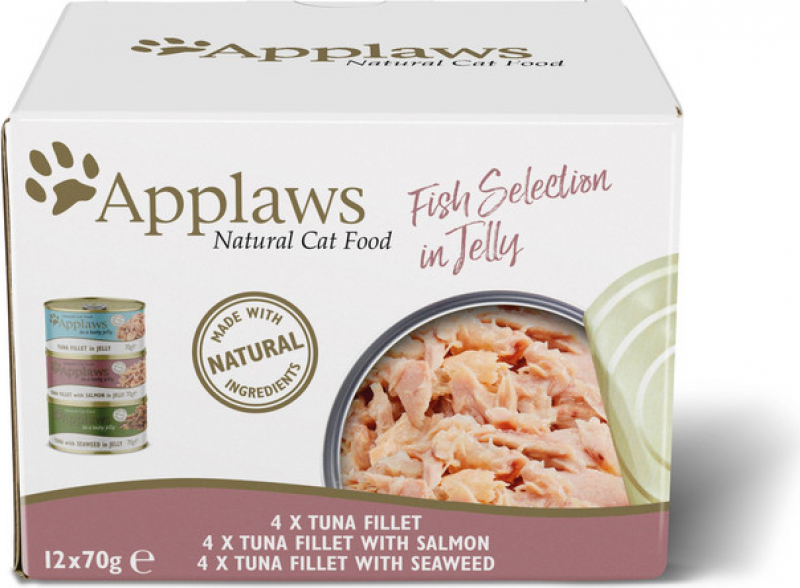 APPLAWS 100% Natural Selección de pescado en gelatina para gatos - multipack