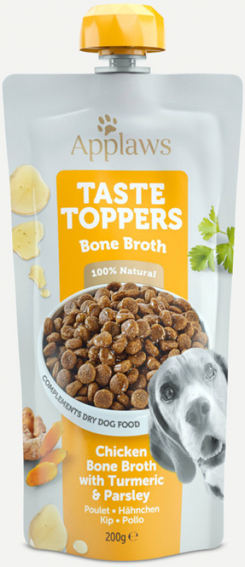 APPLAWS Taste Toppers Caldo de huesos de pollo o ternera para perros