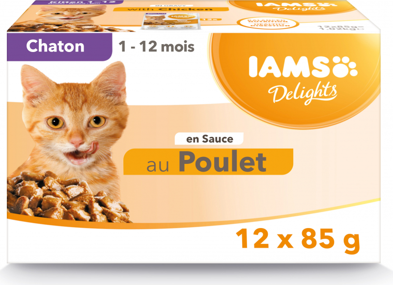 IAMS Delight Pollo en salsa comida húmeda para gatitos