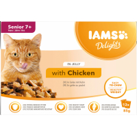 IAMS Delight Senior Pollo en gelatina comida húmeda para gatos mayores