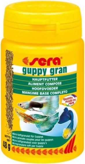Granulés Guppy Gran pour guppys et espèces vivipares