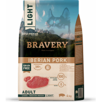 BRAVERY Adult Medium & Large Light Getreidefrei Iberian Pork für mittelgroße und große Hunde, sterilisiert