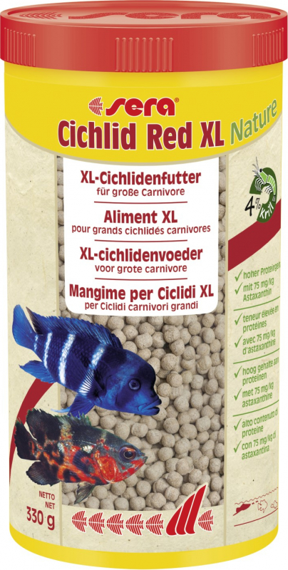 Sera Cichlid Red XL Nature Mischfutter für große fleischfressende Buntbarsche