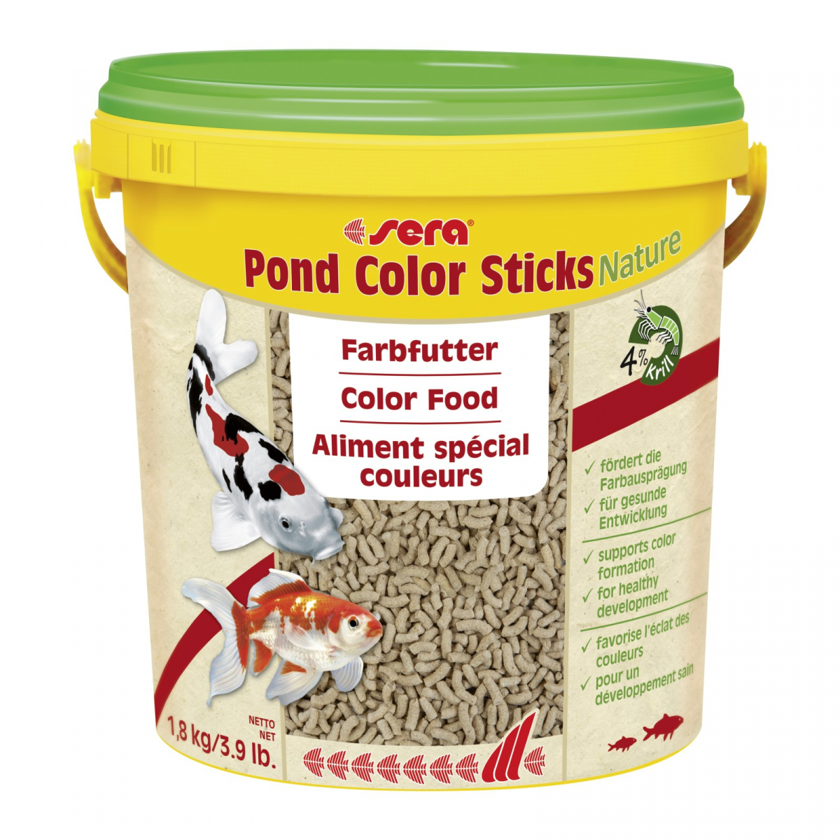 Sera Pond Color Sticks Nature Alimento que potencia los colores para peces de estanque