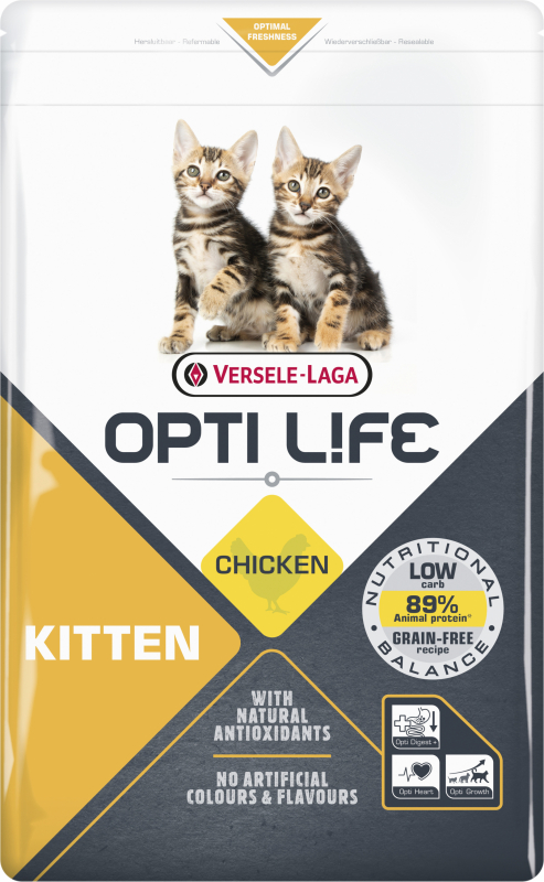 Opti Life Cat Kitten com frango para gatinho