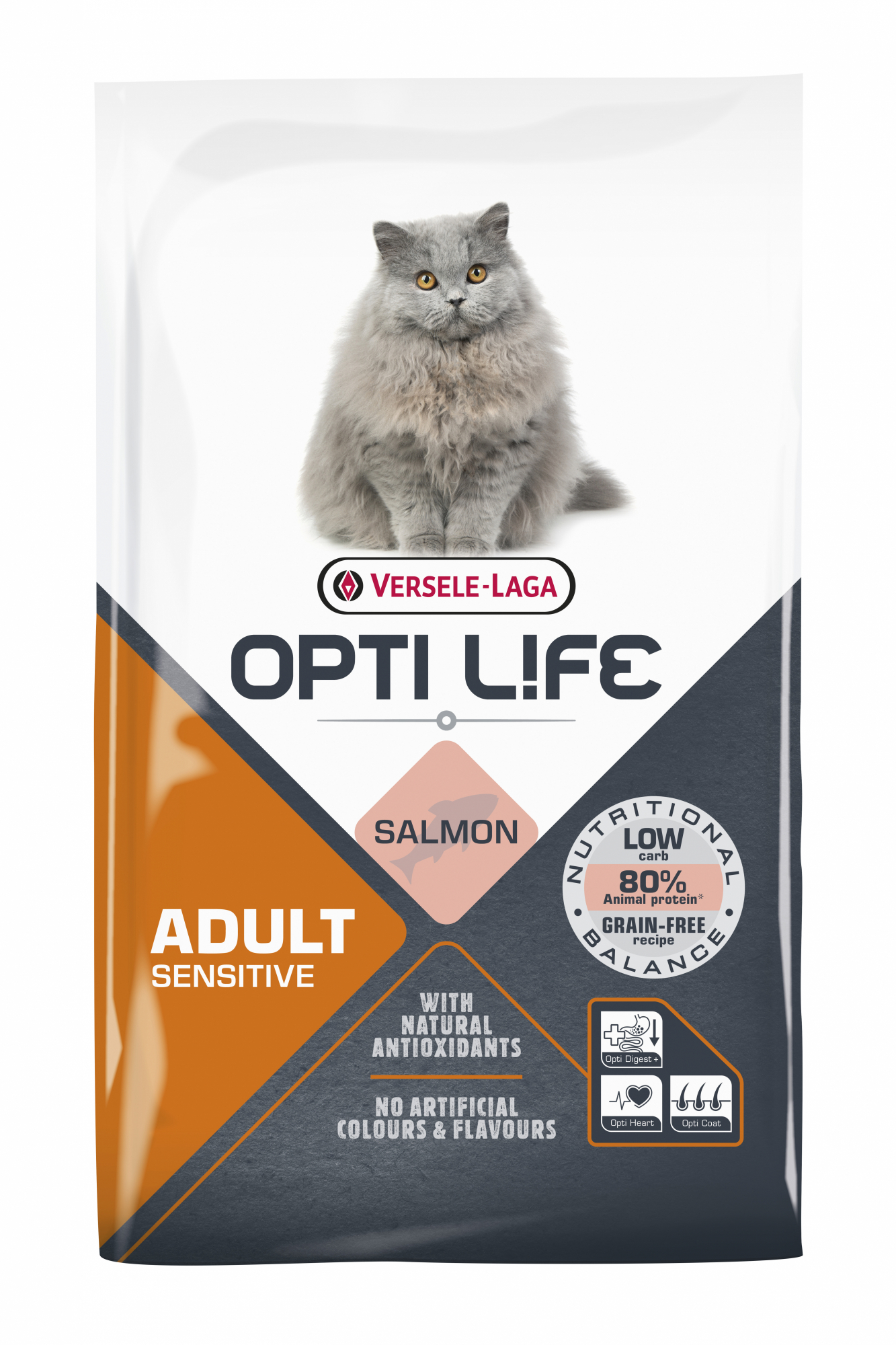 Opti Life Cat Sensitive mit Lachs für ausgewachsene Katzen