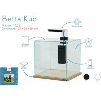 Kit aquarium Betta Kub - 15,6 L - noir ou blanc
