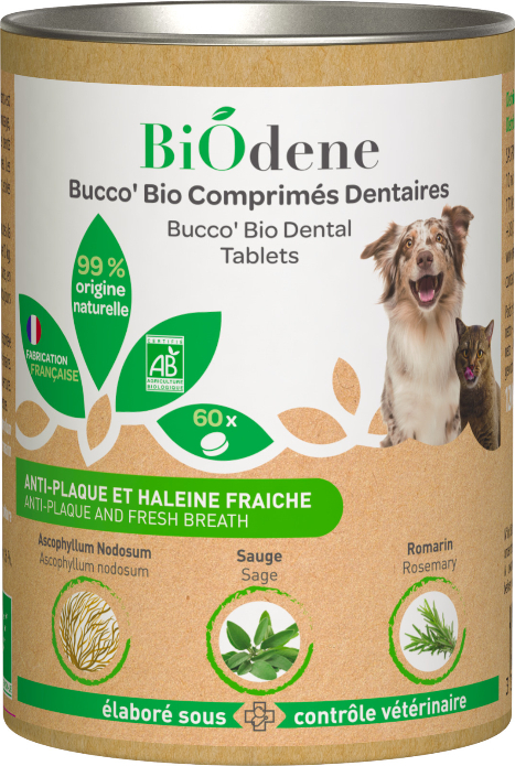 BIODENE Bucco Bio Comprimidos dentales para perros y gatos