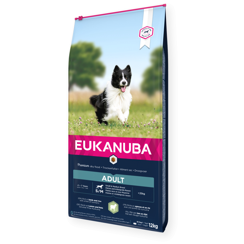Eukanuba Adult Maintenance Razza Media / Piccola ricco in agnello e riso