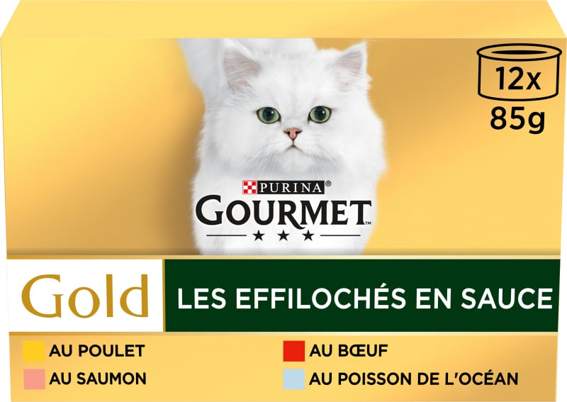 Gourmet GOLD Les Effilochés en Sauce 4 saveurs - 12x85g