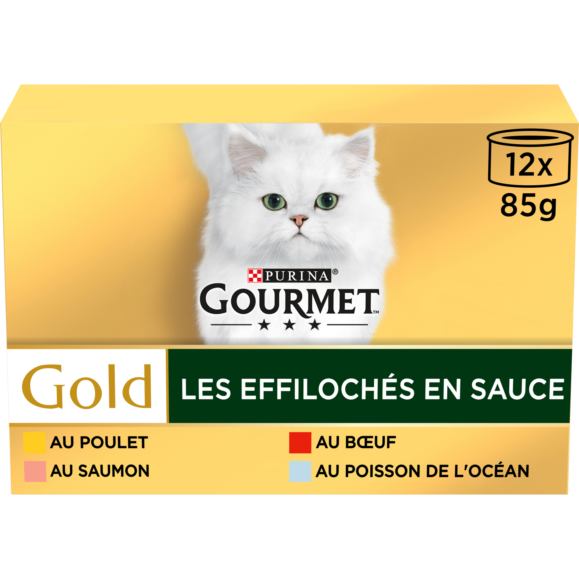 Gourmet GOLD Les Effilochés en Sauce 4 saveurs - 12x85g