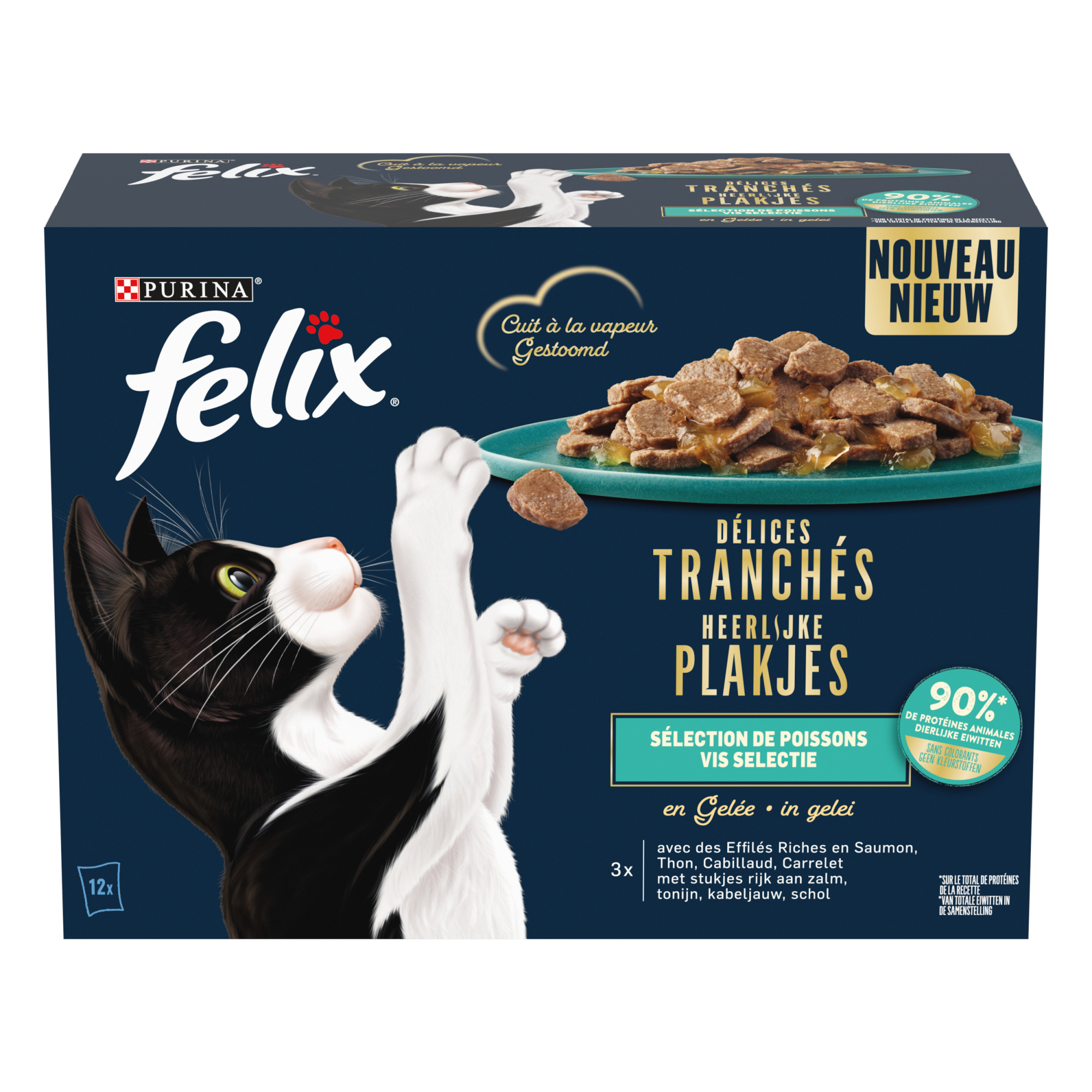 Felix Délices Tranchés Selección de pescado en gelatina para gatos