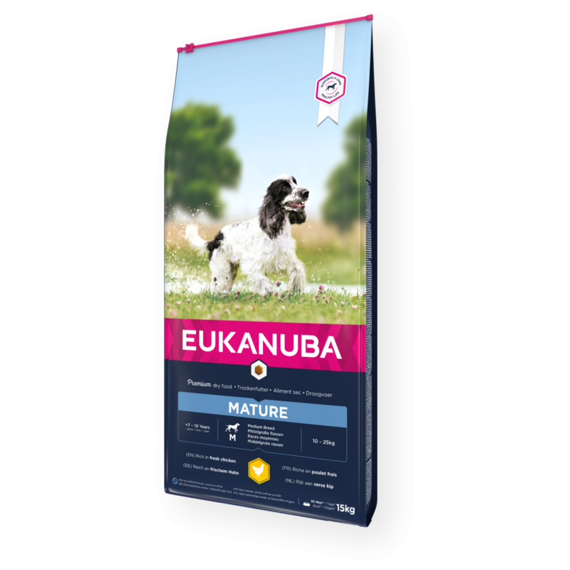 Eukanuba Mature & Senior - Ração seca para cão sénior de porte médio