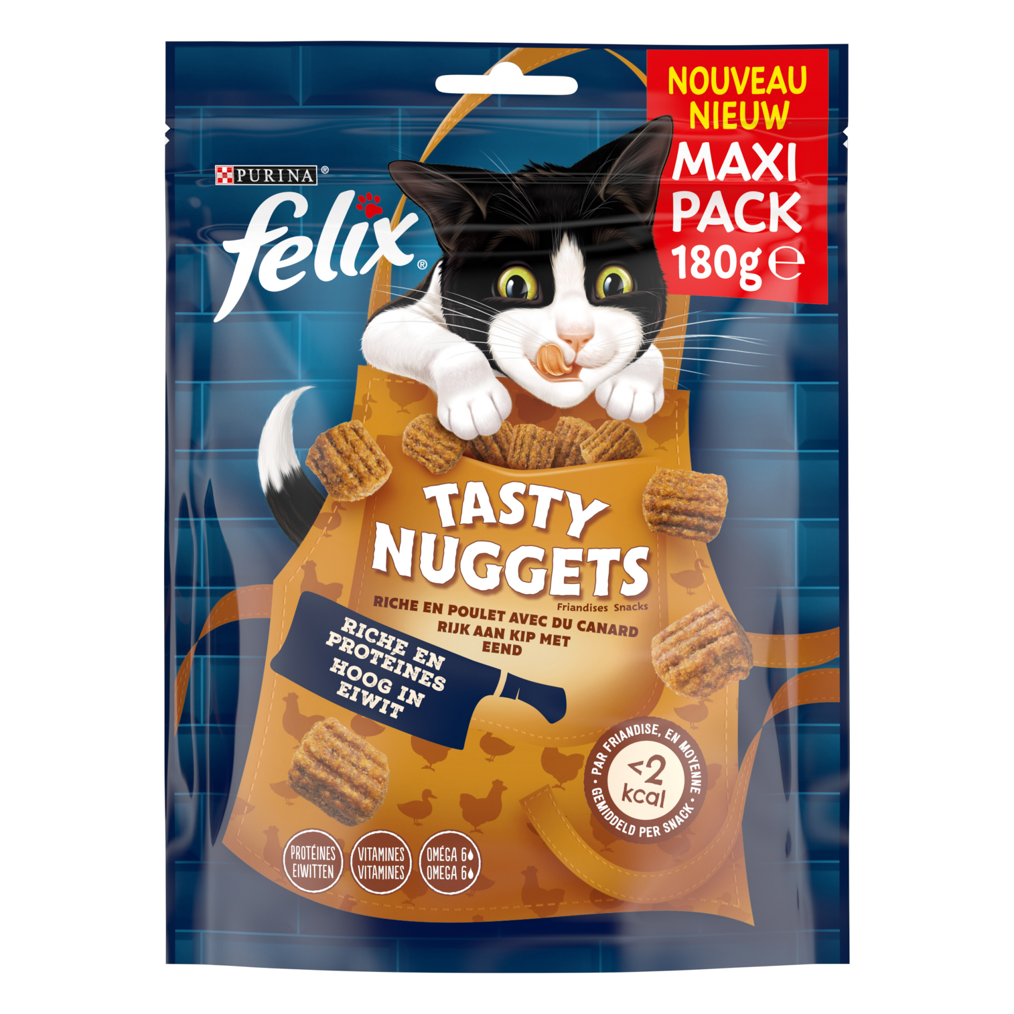 Felix Tasty Nuggets gluseima rica em frango para gato