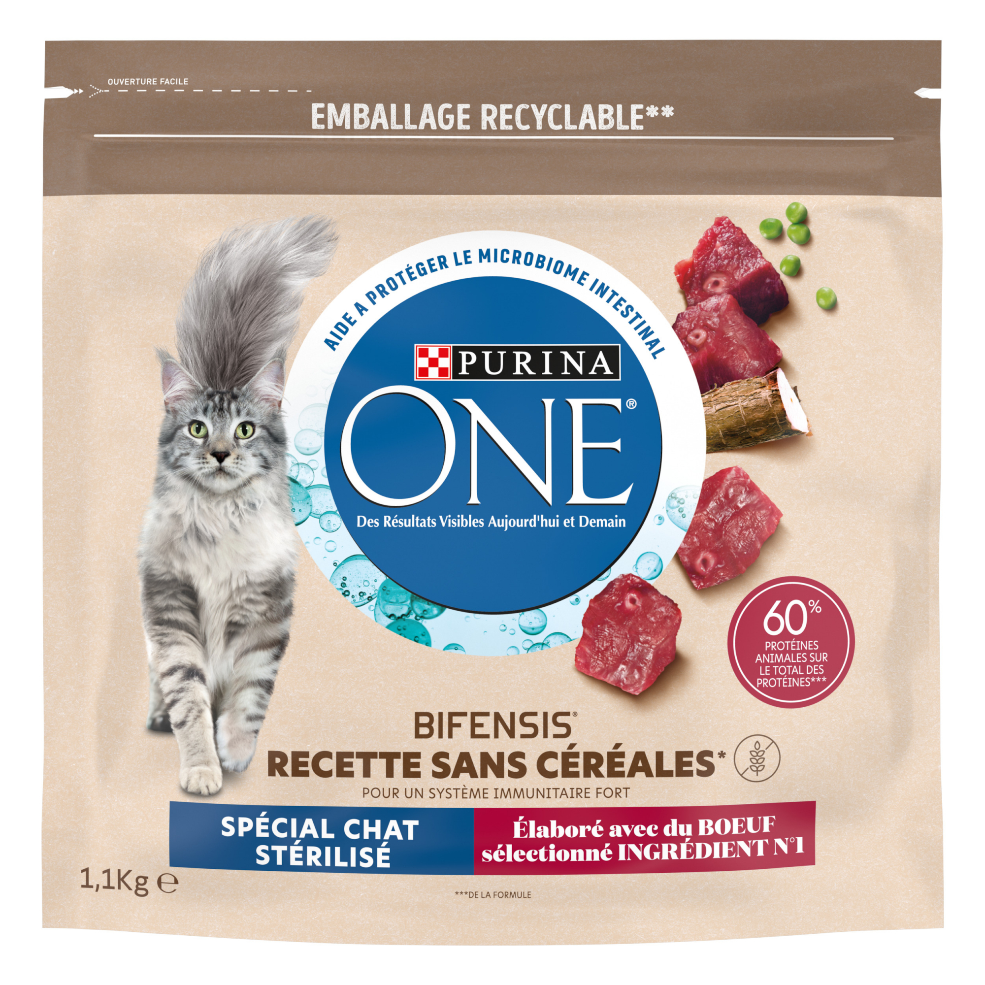 Purina One Bifensis Sterilised Grain Free Rindfleisch für ausgewachsene Katzen