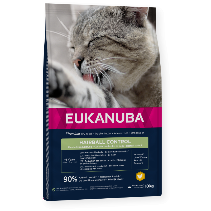 Eukanuba Hairball Control per gatti Adulti - Anti-Boli di Pelo