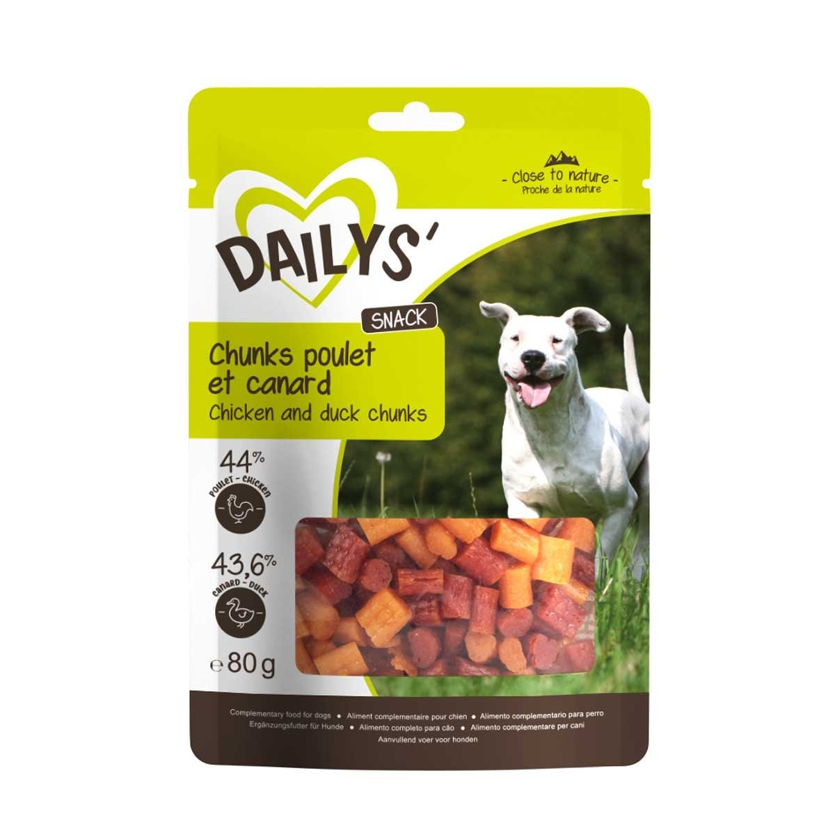 Dailys Chunks poulet canard pour chien 