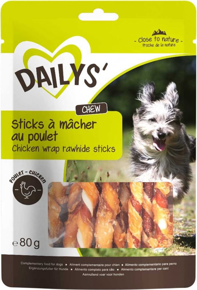 Dailys Sticks à mâcher au poulet pour chien 