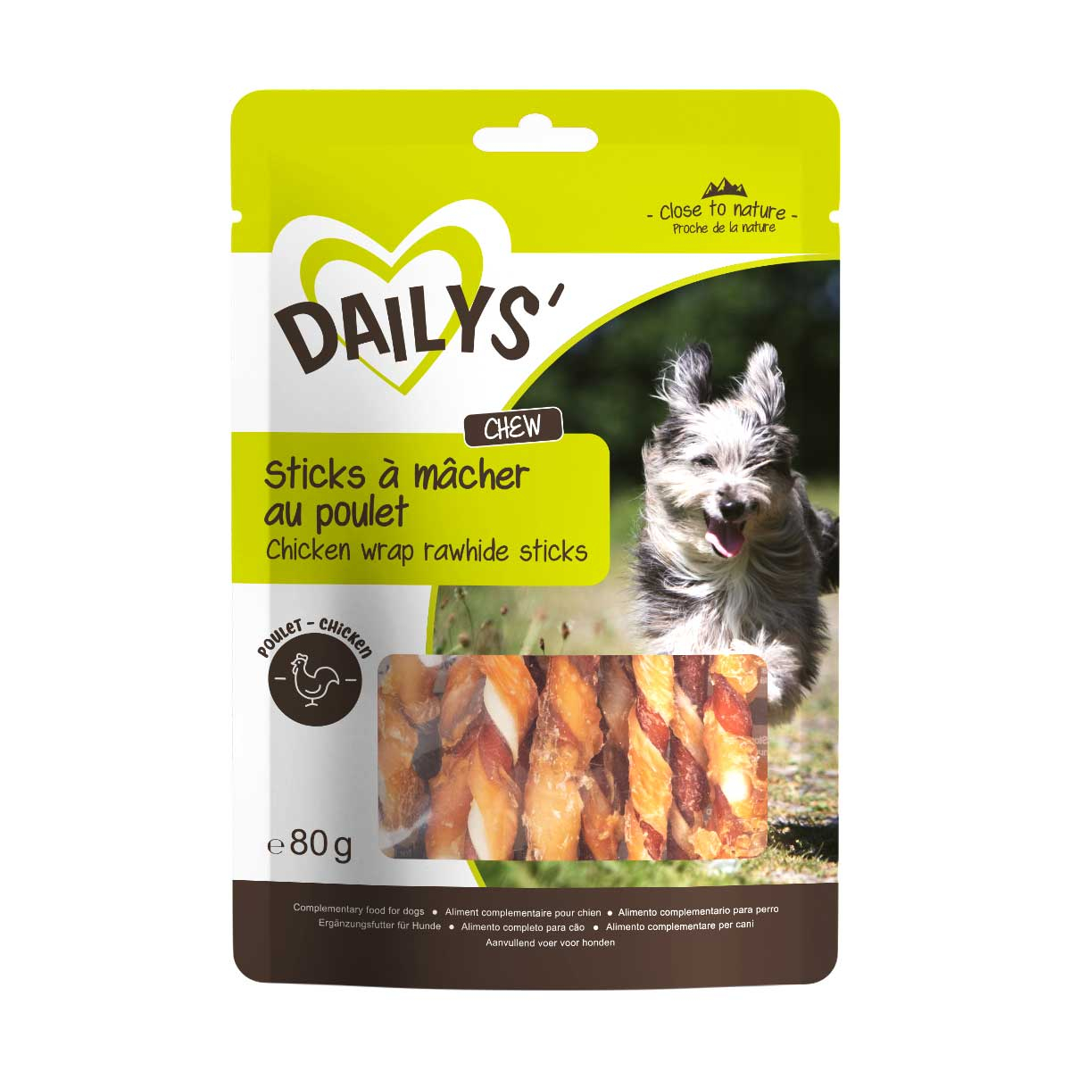 Dailys Sticks kauwsticks met kip voor honden 
