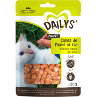 Dailys Cubos de pollo y arroz para gatos