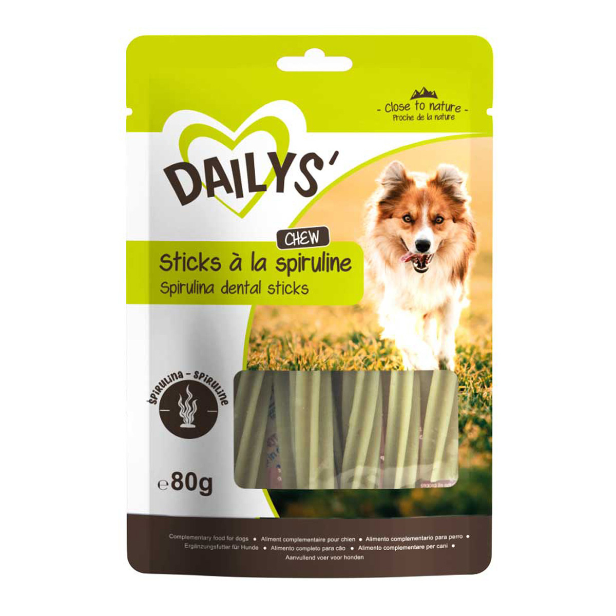 Dailys sticks com spirulina para cães