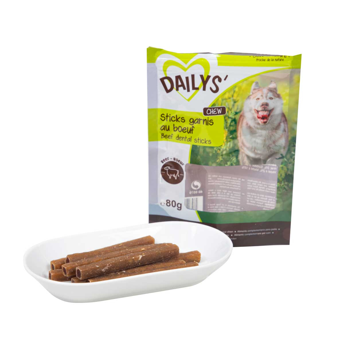 Dailys Sticks gevuld met rundvlees voor de hond 