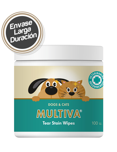 MULTIVA® Tear Stain Wipes pour chien et chat - 100 lingettes 