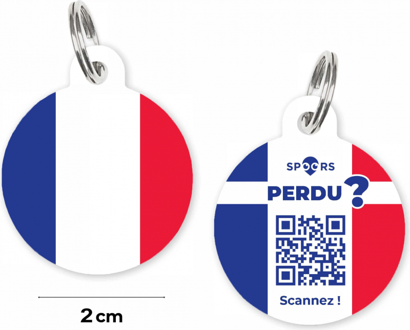 SPOORS Digitalisierte Marke für Hund und Katze mit QR-Code – Frankreich