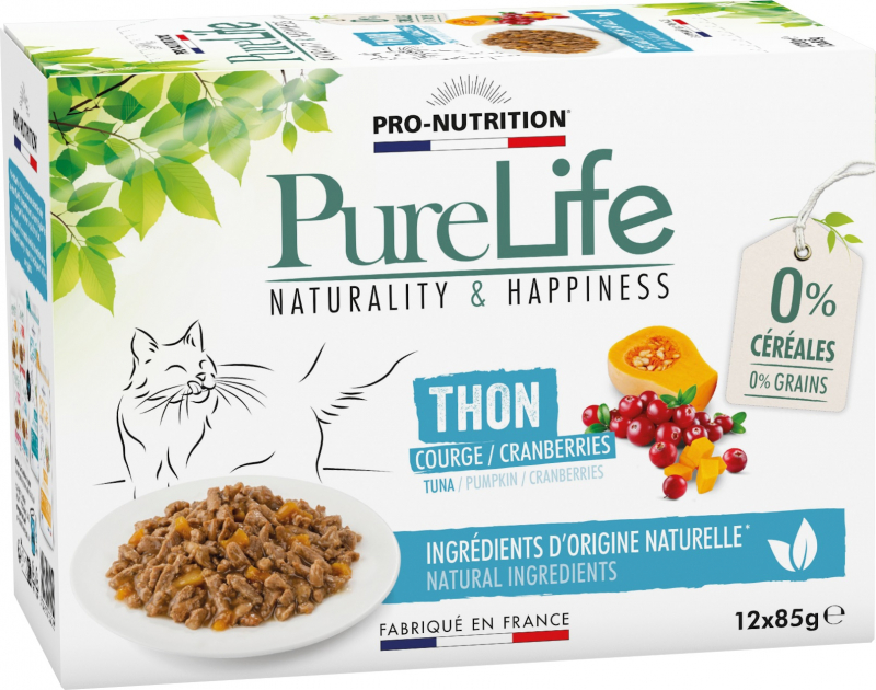 PRO-NUTRITION Pure Life Atún comida húmeda para gatos - 12x85g