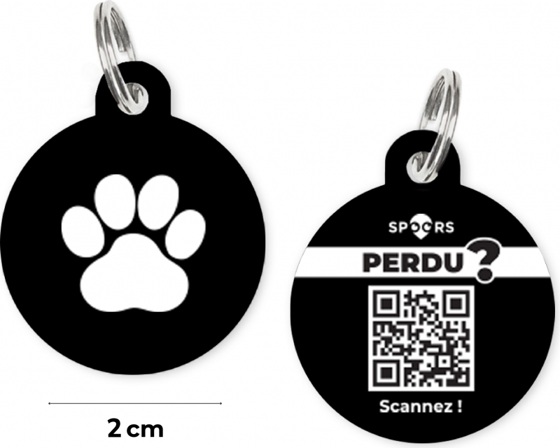 SPOORS Médaille digitalisée pour chien avec QR code - Patte